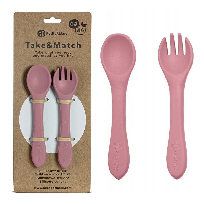 Set tacamuri din silicon Petite&Mars Take&Match 6 luni+ Roz, imagine 2