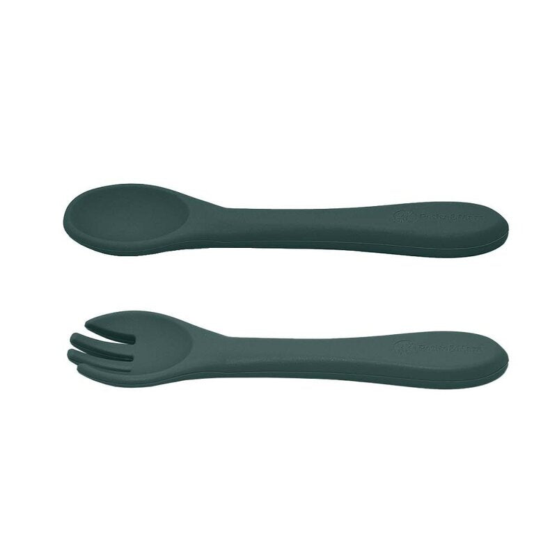 Set tacamuri, Petite&Mars, Take&Match, Din silicon, Fara BPA 6 luni+, Verde inchis