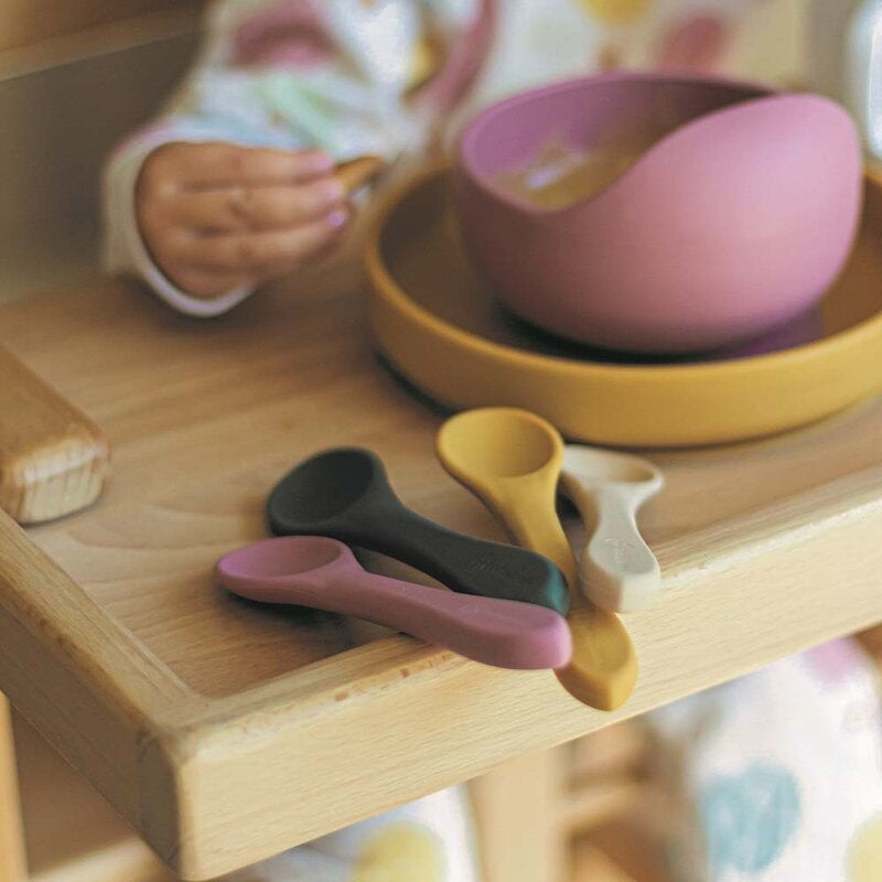 Set tacamuri, Petite&Mars, Take&Match, Din silicon, Fara BPA 6 luni+, Verde inchis