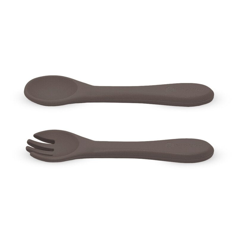 Set tacamuri, Petite&Mars, Take&Match, Din silicon, Forma ergonomica, Delicate cu gingiile, Adecvate pentru masina de spalat vase, Fara BPA, 6 luni+, Bitter Cocoa, Maro