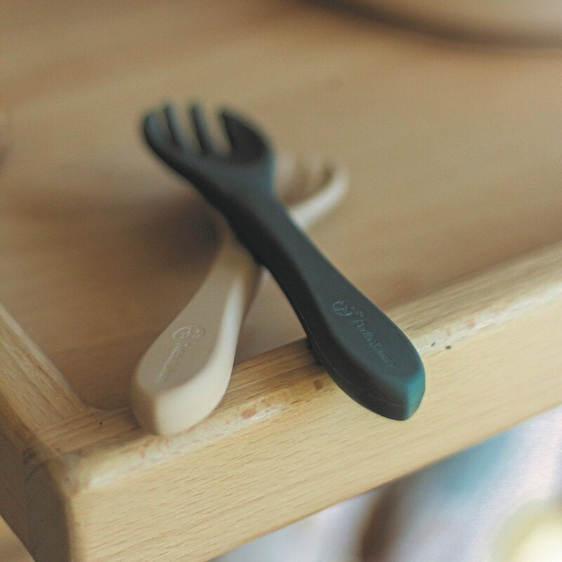 Set tacamuri, Petite&Mars, Take&Match, Din silicon, Forma ergonomica, Delicate cu gingiile, Adecvate pentru masina de spalat vase, Fara BPA, 6 luni+, Velvet Latte, Maro pudrat