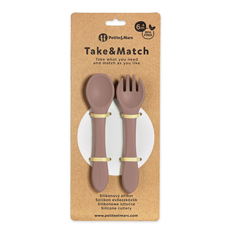 Set tacamuri din silicon Petite&Mars Take&Match Velvet Latte, imagine 2