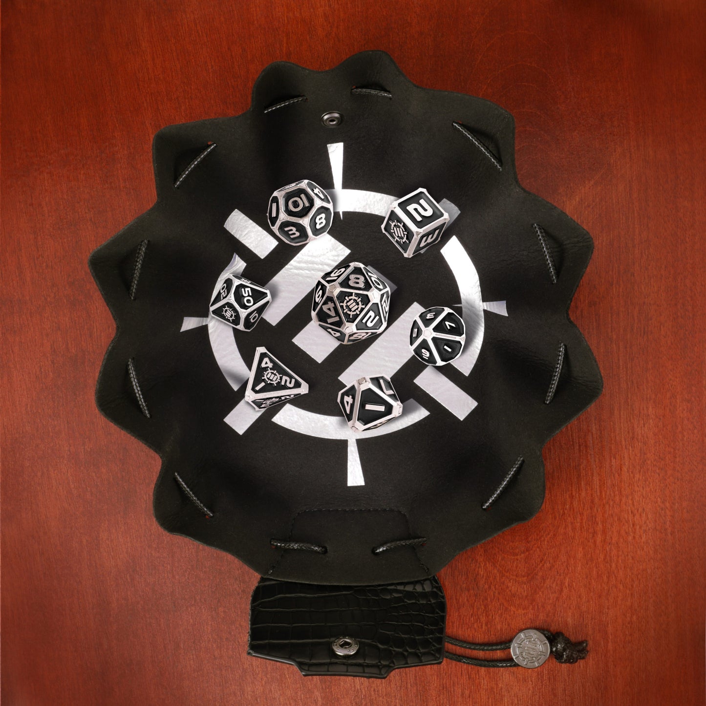 Set Zaruri Metalice DnD Collector's Edition Black - 7 Piese cu Geantă Dragon