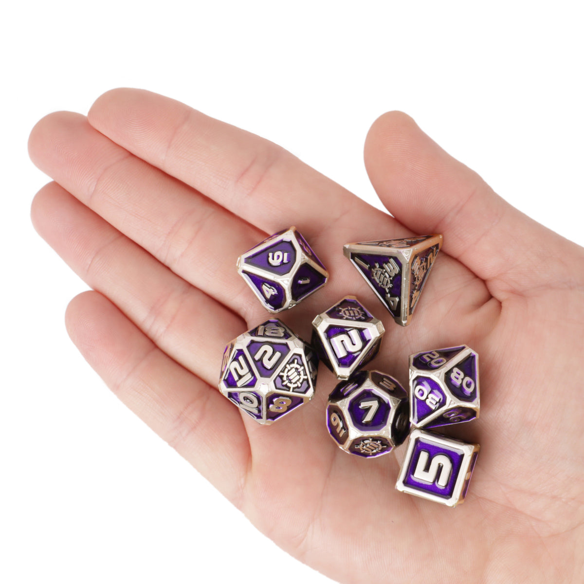 Set Zaruri Metalice DnD Collector's Edition Purple - 7 Piese cu Geantă Dragon