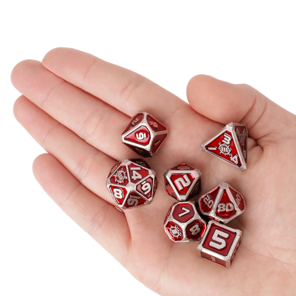 Set Zaruri Metalice DnD Collector's Edition Red - 7 Piese cu Geantă Dragon