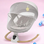 Leagan electric New Baby Smart, Gri – vedere de prezentare pe fundal roz