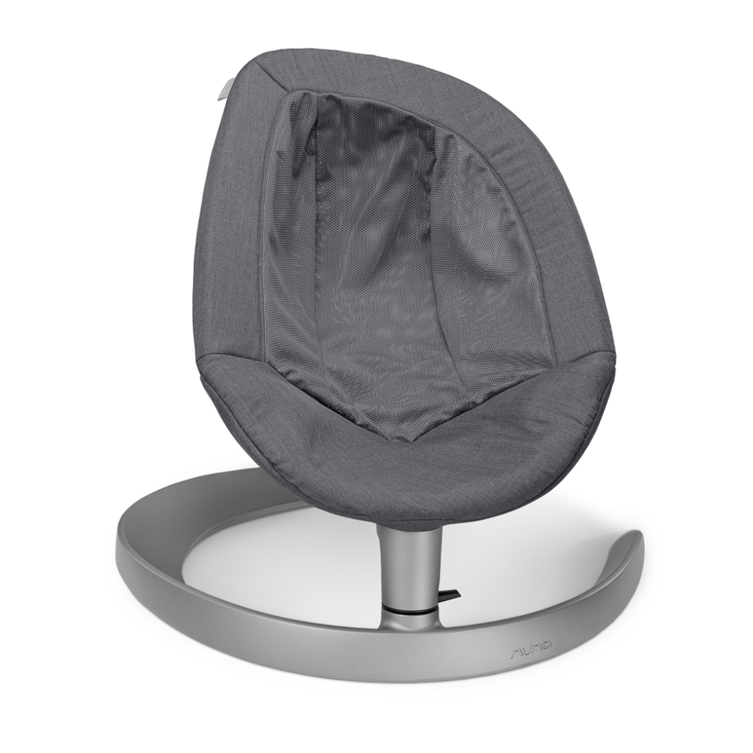 Nuna - Sezlong Leaf Grow Granite cu bara de jucarii inclusa