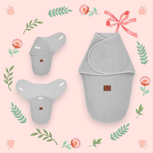 Sistem de infasare, MimiNu, Pentru bebe, 0 - 3 luni, Din tesatura thermofrotte, Grey