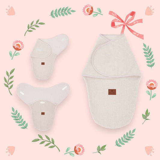 Sistem de infasare, MimiNu, Pentru bebe, 0 - 3 luni, Din tesatura thermofrotte, Powder Pink