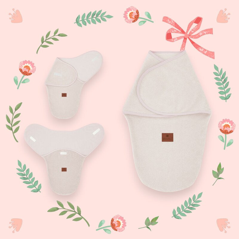 Sistem de infasare, MimiNu, Pentru bebe, 0 - 3 luni, Din tesatura thermofrotte, Powder Pink