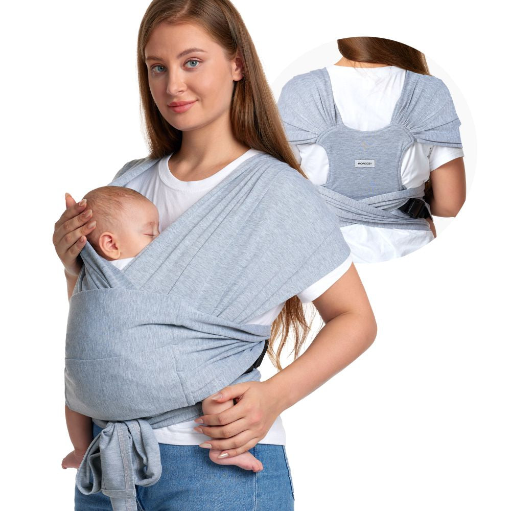 Sistem Purtare Wrap cu Inele Momcozy Grey Nou Nascuti XXS-XXL
