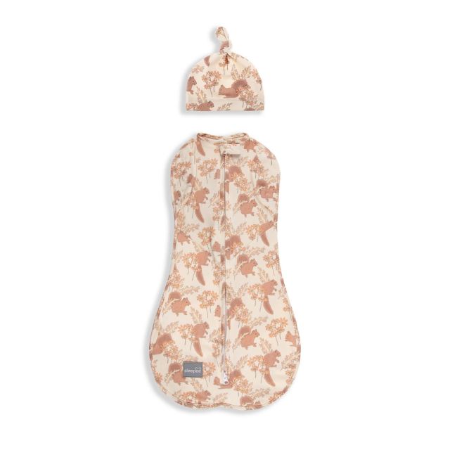 Saculet Swaddle infasat Nou Nascut Bumbac + Caciulita - First Step