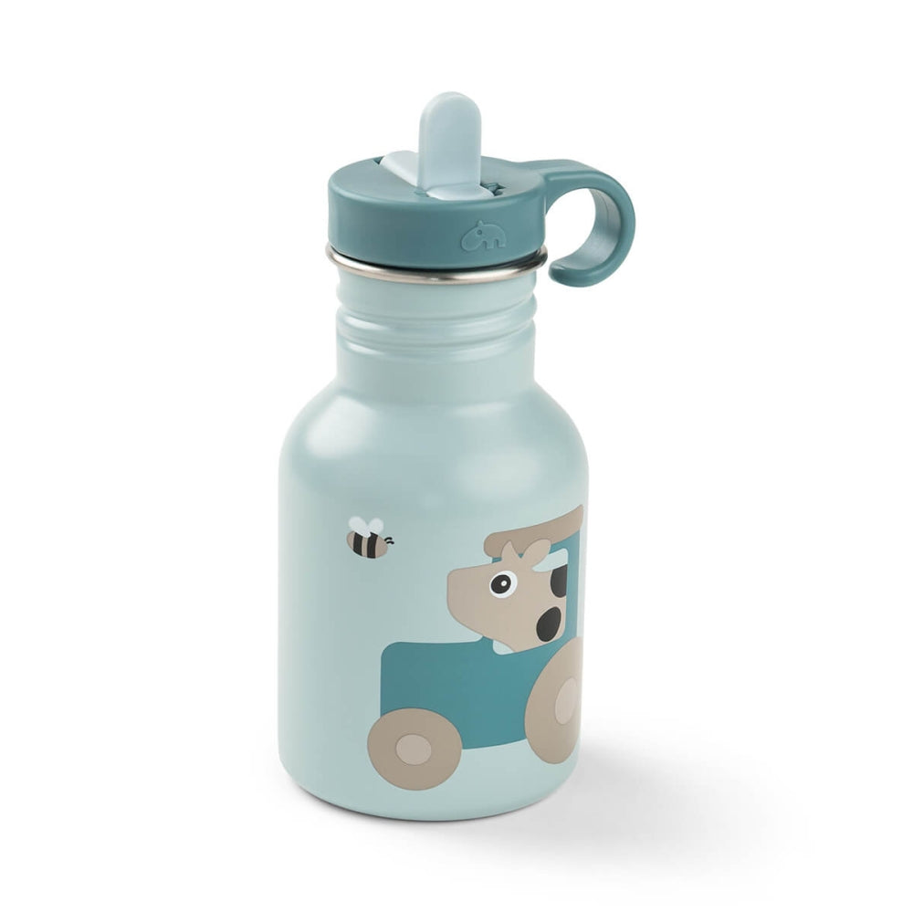 Sticlă din inox pentru copii Done by Deer Tiny Farm Albastru 350 ml