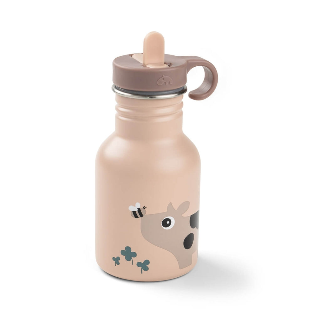 Sticlă din inox pentru copii Done by Deer Tiny Farm Roz Pudra 350 ml