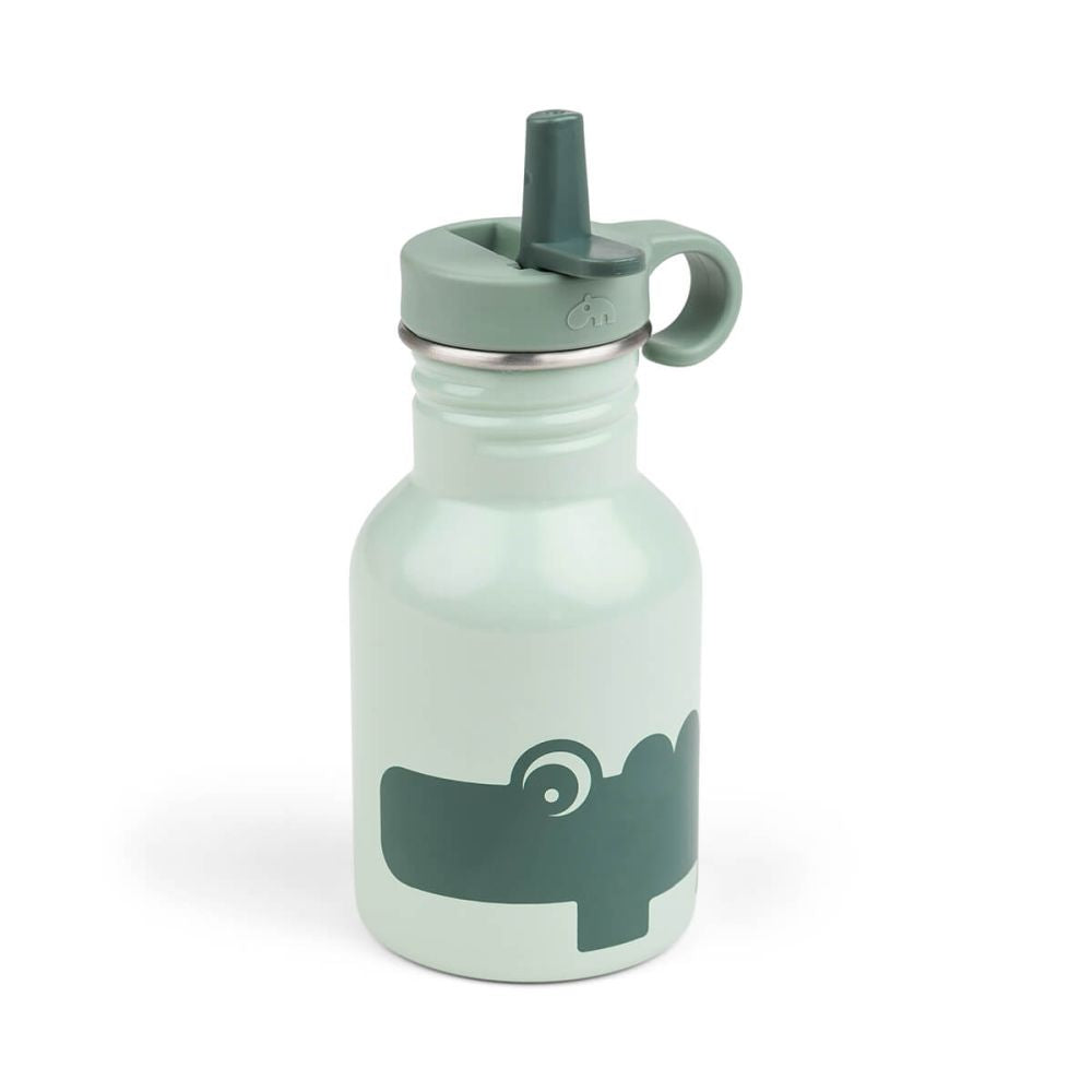 Sticla Metalica cu Pai Done by Deer Croco Green 350 ml