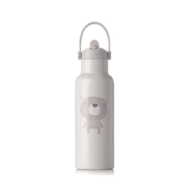 Sticla termos lichide, Jane, Din otel inoxidabil, Cu mentinere de temperatura de pana la 12 ore, 500 ml, Bpa Free, Conform cu EN 1186:2022EN 12546-1:2000UNE EN 14372:2005, Sand