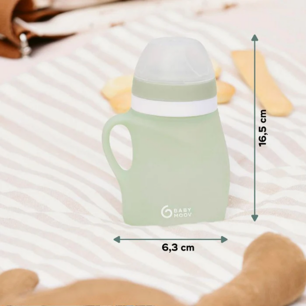Sticla ergonomica din silicon Babymoov 150 ml verde - imagine 5