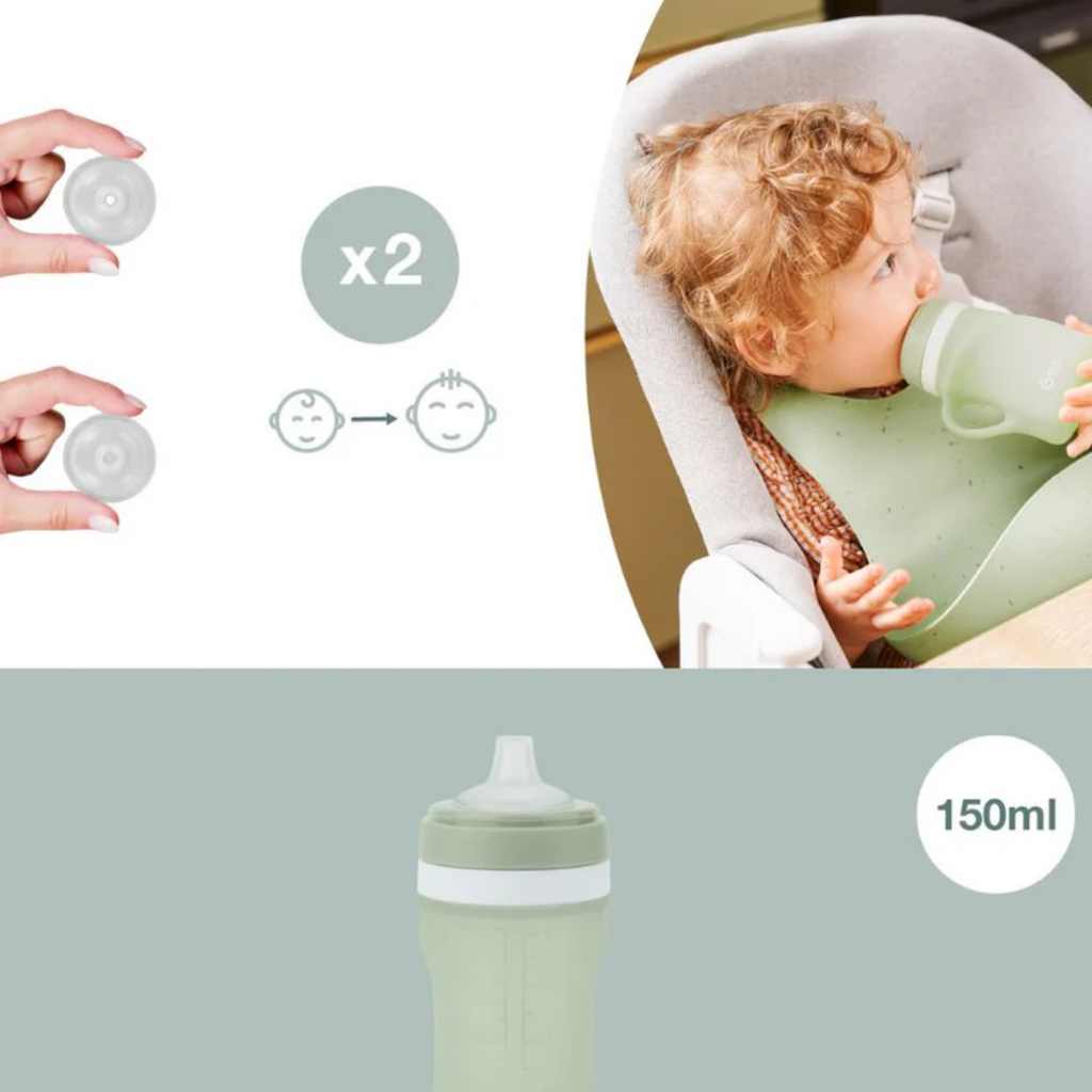 Sticla ergonomica din silicon Babymoov 150 ml verde - imagine 2