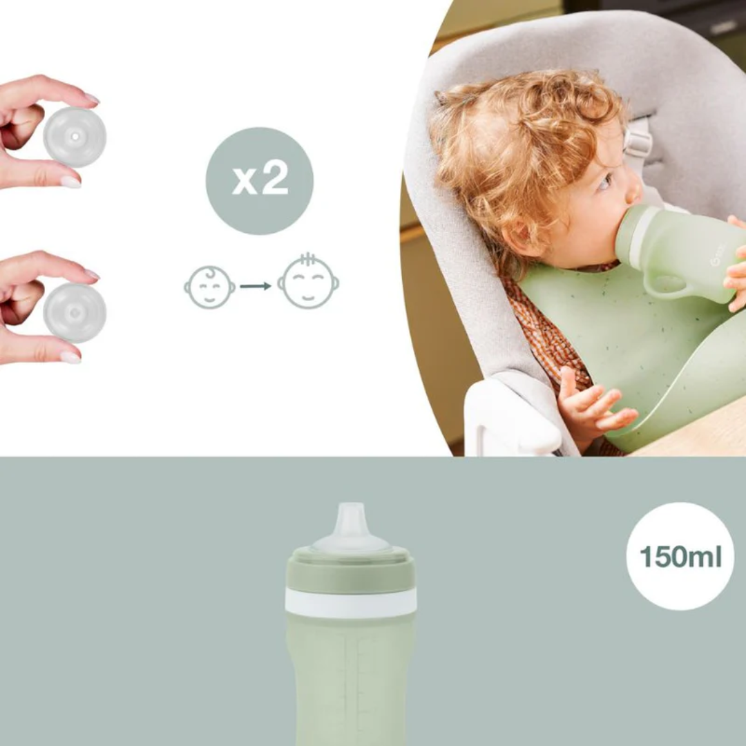 Sticla ergonomica din silicon Babymoov 150 ml verde - imagine 2