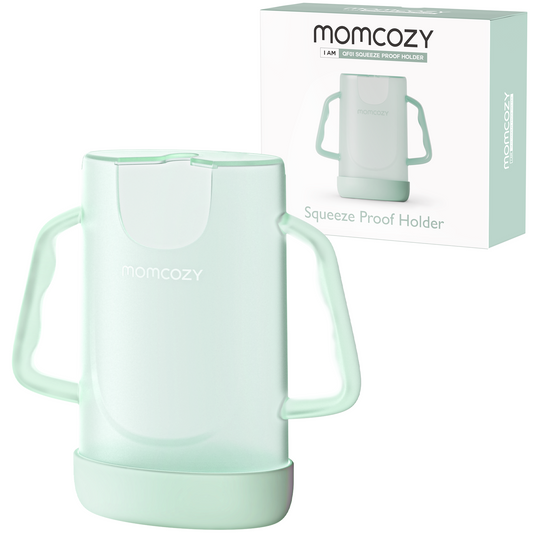 Suport Pungi Piure si Bauturi Momcozy cu Manere Ergonomice Green Fara BPA