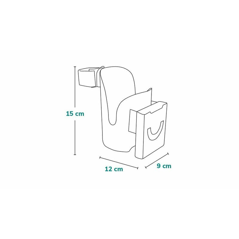 Suport universal pentru biberon/pahar si telefon, Lionelo, Ove, Cu sistem de rotire 360, Negru