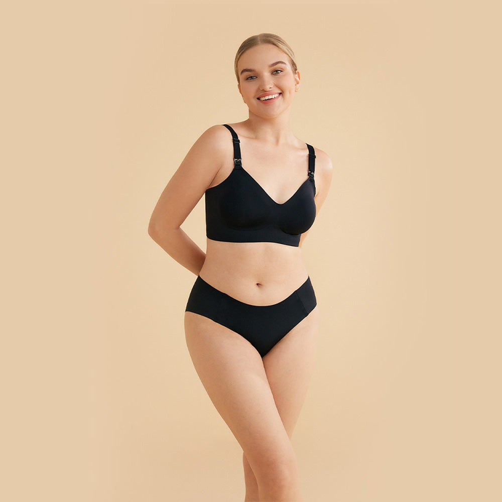 Sutien Alaptare Momcozy YN21 Black XL - Wireless, Confort Premium și Acces Rapid