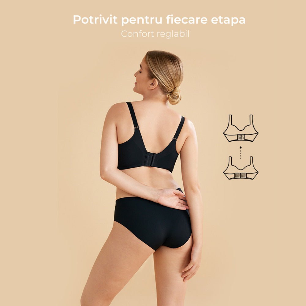 Sutien Alaptare Momcozy YN21 Black XL - Wireless, Confort Premium și Acces Rapid