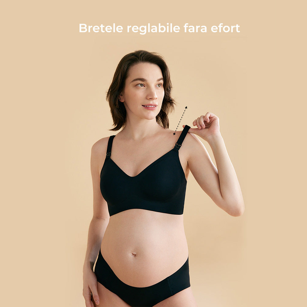 Sutien Alaptare Momcozy YN21 Black XL - Wireless, Confort Premium și Acces Rapid