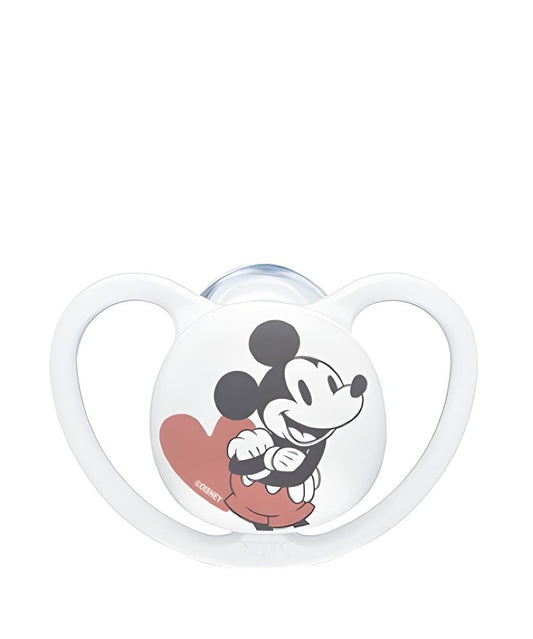 Set 2 Suzete Nuk Space Disney Mickey Silicon M2 6-18 Luni Ortodontice cu Cutie