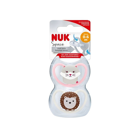 Suzetă NUK Space Silicon 0-6 Luni Set 2 Bucăți Aerisire Extra-Largă