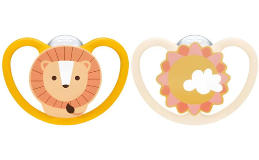 Set 2 Suzete Nuk Space Silicon M3 18-36 Luni Ortodontice cu Cutie