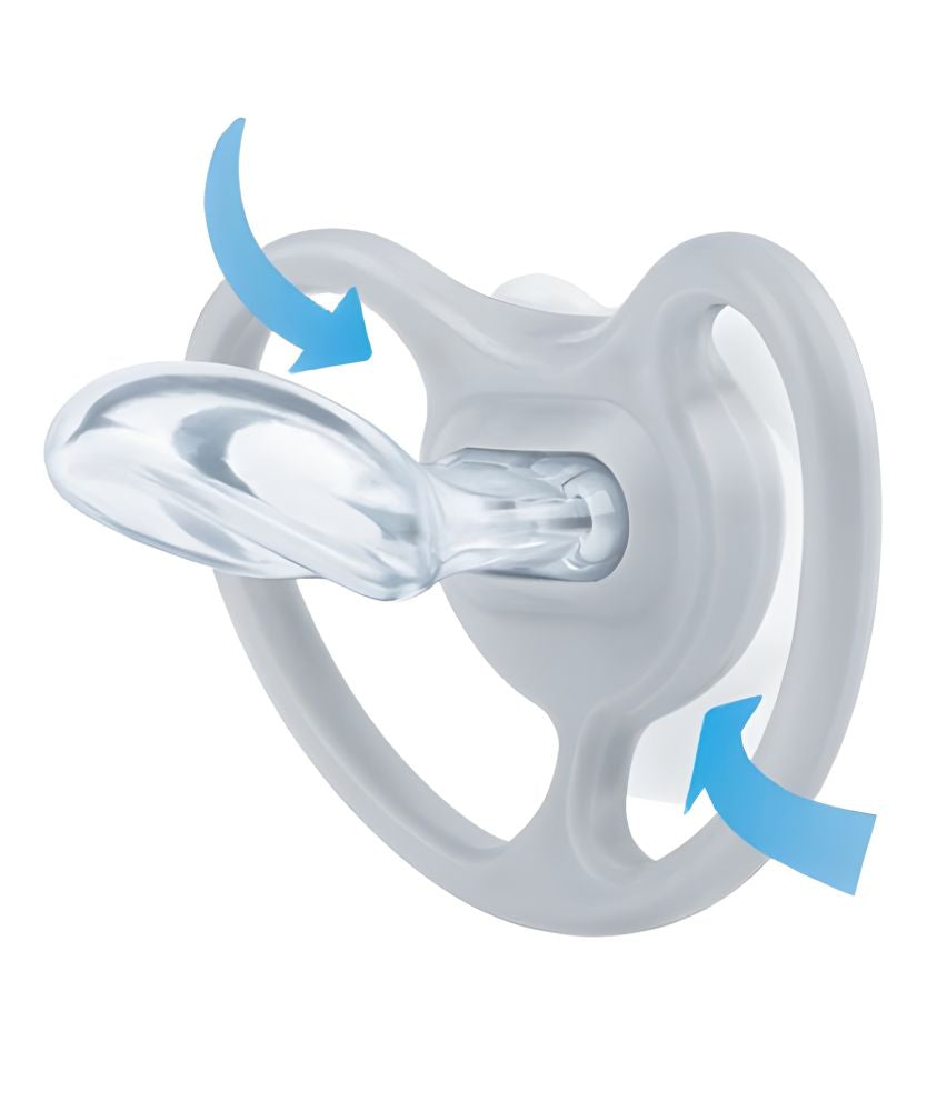 Set 2 Suzete Nuk Space Silicon M3 18-36 Luni Ortodontice Zebra cu Cutie