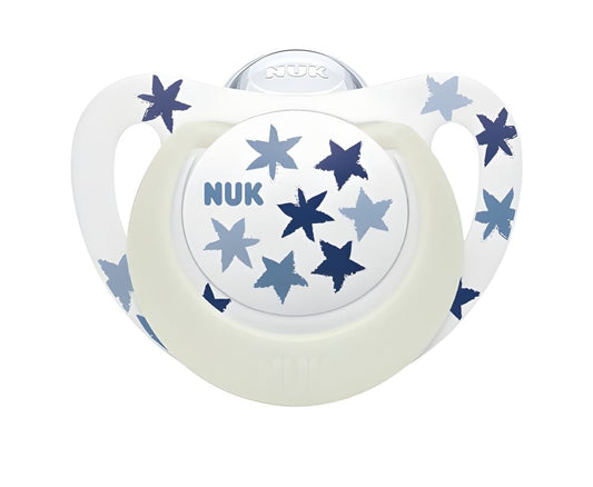 Set 2 Suzete Nuk Star Day & Night Silicon M3 18-36 Luni Ortodontice Crocodil Luminos