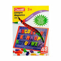 Tabla magnetica Quercetti Litere Mari Basic, 48 piese – ambalajul tablei magnetice cu litere mari și 48 de piese