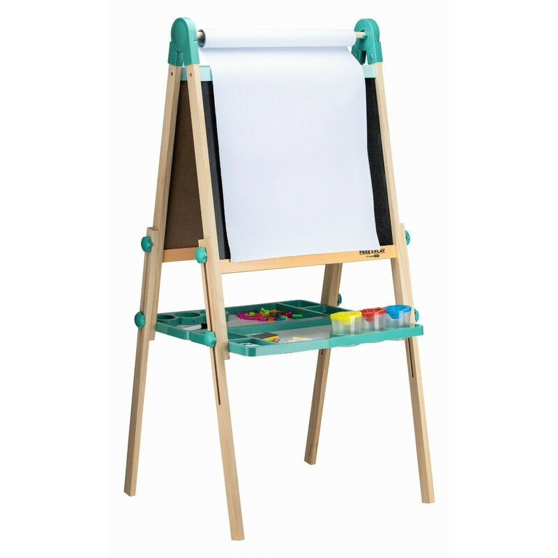 Tablita magnetica, Free2Play, 2 in 1, Cu litere si cifre , Din lemn, Conform cu standardul european de securitate EN71/123, 3 ani+, Multicolor