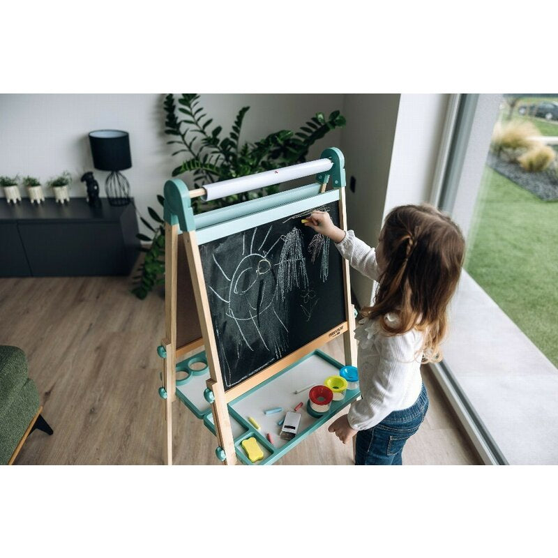 Tablita magnetica, Free2Play, 2 in 1, Cu litere si cifre , Din lemn, Conform cu standardul european de securitate EN71/123, 3 ani+, Multicolor