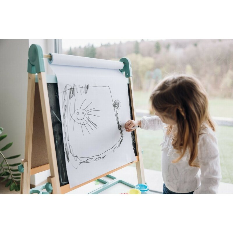 Tablita magnetica, Free2Play, 2 in 1, Cu litere si cifre , Din lemn, Conform cu standardul european de securitate EN71/123, 3 ani+, Multicolor