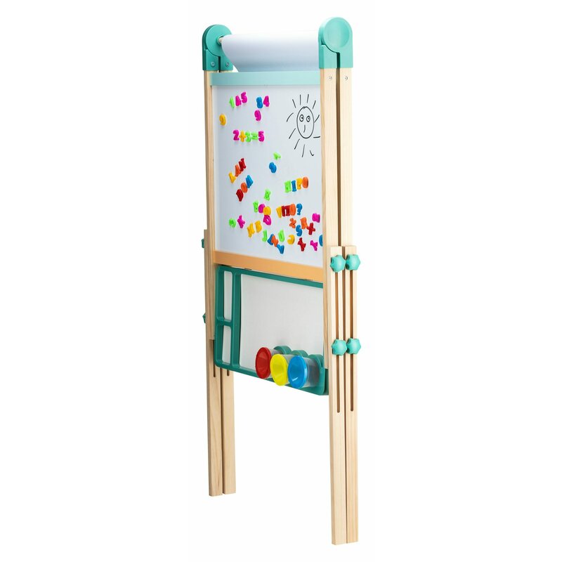 Tablita magnetica, Free2Play, 2 in 1, Cu litere si cifre , Din lemn, Conform cu standardul european de securitate EN71/123, 3 ani+, Multicolor