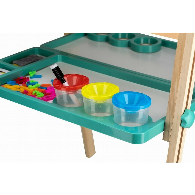 Tablita magnetica, Free2Play, 2 in 1, Cu litere si cifre , Din lemn, Conform cu standardul european de securitate EN71/123, 3 ani+, Multicolor