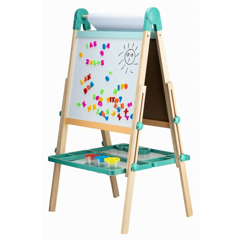 Tablita magnetica, Free2Play, 2 in 1, Cu litere si cifre , Din lemn, Conform cu standardul european de securitate EN71/123, 3 ani+, Multicolor