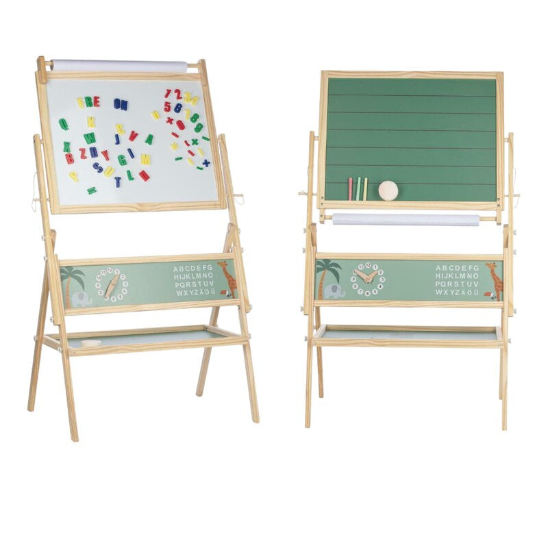 Tablita magnetica din lemn Free2Play 2 in 1 cu rola de hartie