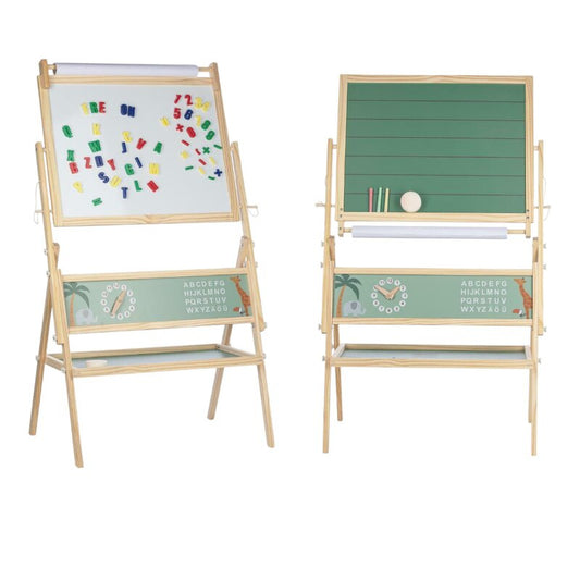 Tablita magnetica, Free2Play, 2 in 1, Cu litere si cifre magnetice, Din lemn, Conform cu standardul european de securitate EN71/123, 3 ani+, Multicolor