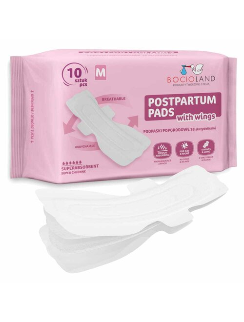 Tampoane absorbante postnatale Bocioland, 6 straturi, marime M, 10 buc