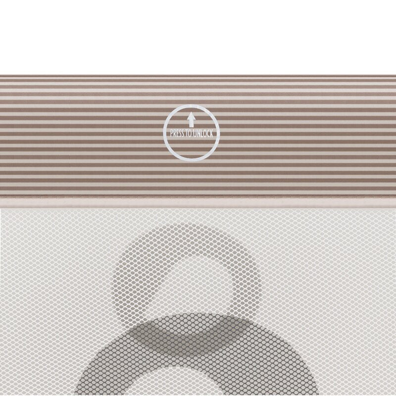 Tarc de joaca copii, Lionelo, Bonnie, Pana la 15 kg, 100 x 100 cm, Pliere compacta, Include geanta de transport, Din plasa, Cu intrare laterala cu fermoar, Cu roti, Cu salteluta din spuma, Conform cu EN12227, Bej