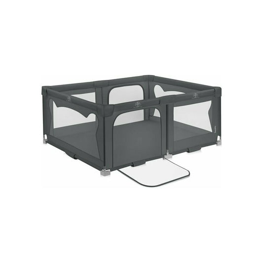 Tarc de joaca copii, Lionelo, Florence Easy Fold, 150 x 180 x 75 cm, Pliere, depliere automata, Include geanta de transport, Din plasa, Cu doua intrari laterale, 0-48 luni, Conform cu EN12227, Gri