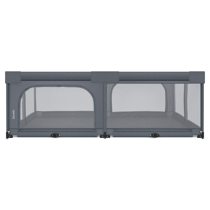 Tarc de joaca copii, Lionelo, Florence Easy Fold XL, 180 x 200 x 68 cm, Pliere, depliere automata, Include geanta de transport, Din plasa, Cu doua intrari laterale, 0-48 luni, Conform cu EN12227, Grey Stone