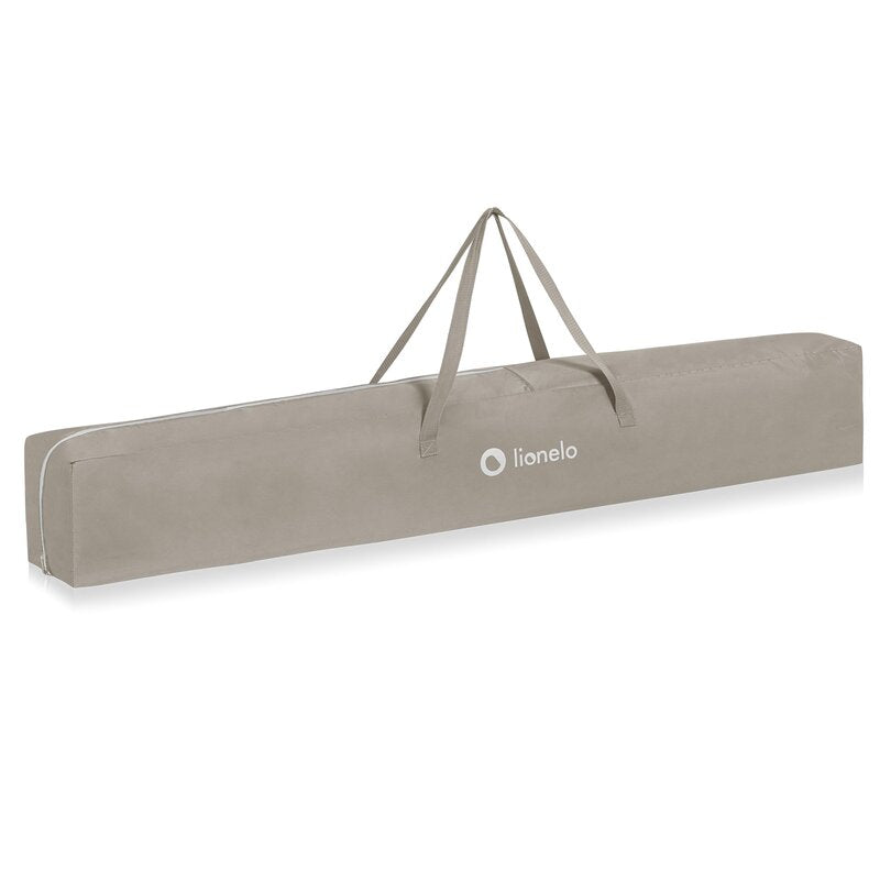 Tarc de joaca copii, Lionelo, Willow XL,180 x 200 cm, Pliere compacta, Include geanta de transport, Din plasa, Cu doua intrari laterale si fermoar, Cu ventuze pentru stabilitate, Conform cu EN 12227:2010, Bej