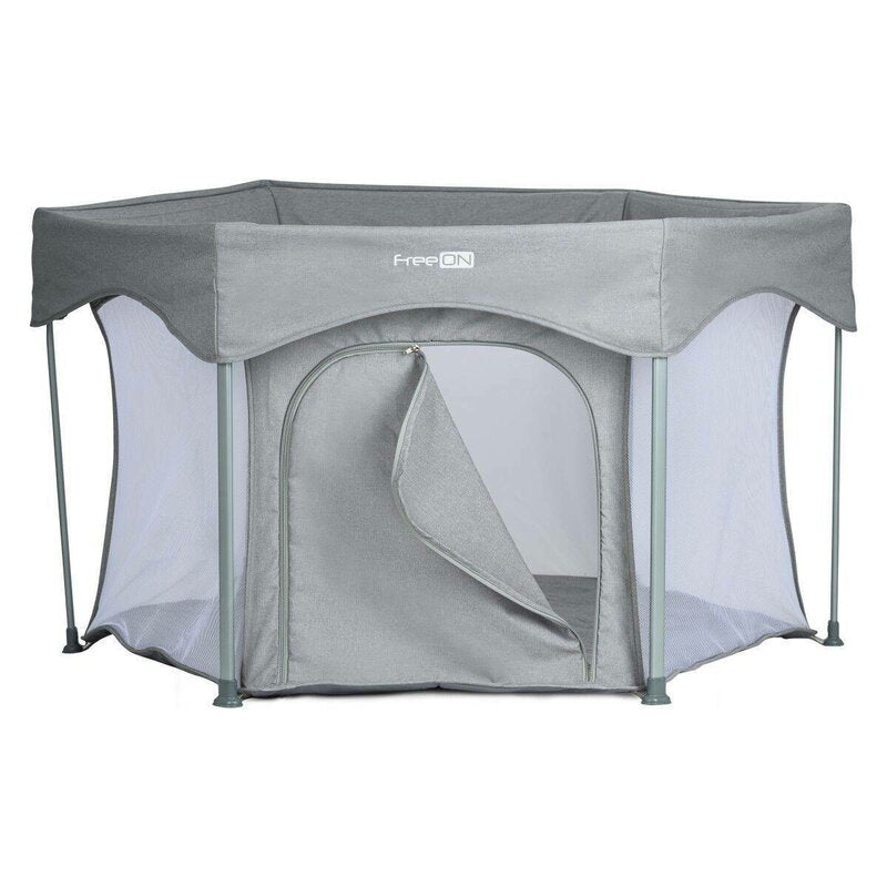 Țarc de joacă hexagonal FreeON 117 × 74 cm, gri – fotografia 3 a produsului