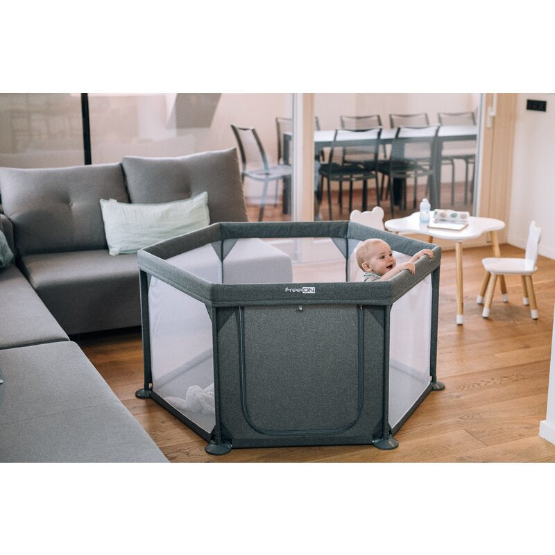 Țarc de joacă FreeON Hexagonal, gri – fotografia 3 a produsului