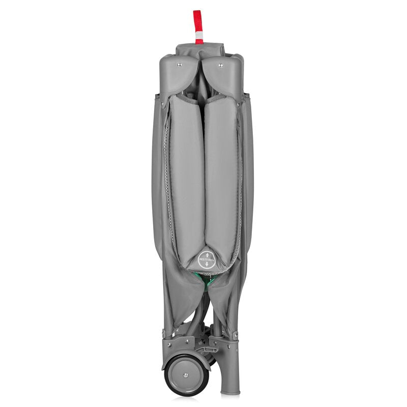 Tarc de joaca, Lionelo, Mille Plus, Pliabil, Include saltea cu densitate T25, 4 jucarii cu velcro, Manere textile, Geanta de transport, Cu roti si inchidere laterala, Pereti din plasa pentru vizibilitate si aerisire, 100 x 100 x 77 cm, Verde